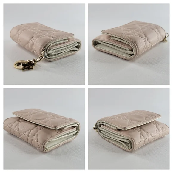 CHRISTIAN DIOR Cannage Lotus Leather Trifold Wallet - Picture 11 of 11